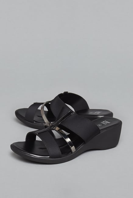 Head Over Heels by Westside Black Wedge Sandals Head Over Heels by Westside Black Wedge Sandals