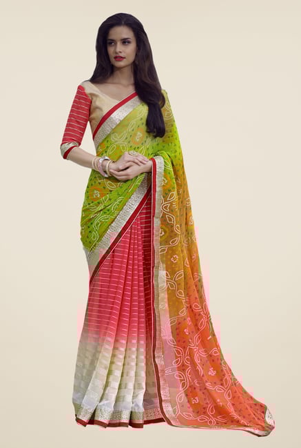 Triveni Multicolor Printed Faux Georgette Saree Triveni Multicolor Printed Faux Georgette Saree