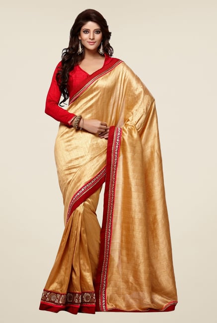 Triveni Gold Solid Manipuri Silk Saree Triveni Gold Solid Manipuri Silk Saree