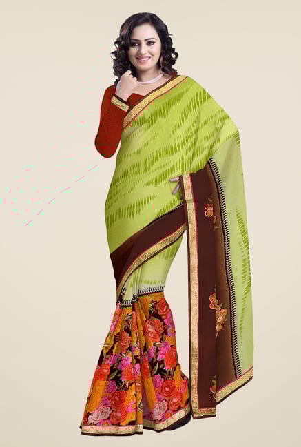 Triveni Multicolor Printed Faux Georgette Saree Triveni Multicolor Printed Faux Georgette Saree