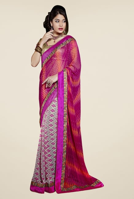Triveni Multicolor Printed Faux Georgette Saree Triveni Multicolor Printed Faux Georgette Saree