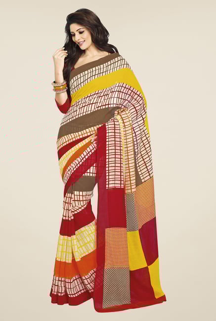 Triveni Multicolor Checks Bhagalpuri Silk Saree Triveni Multicolor Checks Bhagalpuri Silk Saree