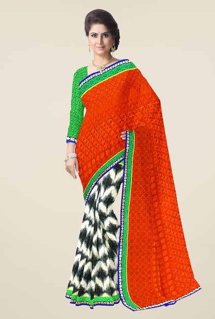 Triveni Multicolor Printed Faux Georgette Saree Triveni Multicolor Printed Faux Georgette Saree