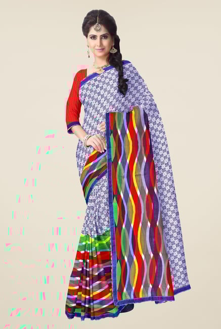 Triveni Multicolor Printed Faux Georgette Saree Triveni Multicolor Printed Faux Georgette Saree