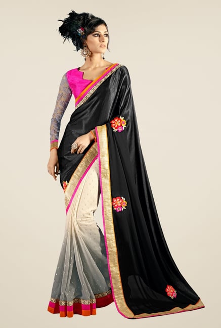Triveni Multicolor Embroidered Faux Georgette Saree Triveni Multicolor Embroidered Faux Georgette Saree