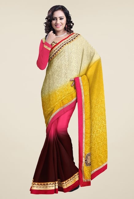 Triveni Multicolor Printed Faux Georgette Saree Triveni Multicolor Printed Faux Georgette Saree