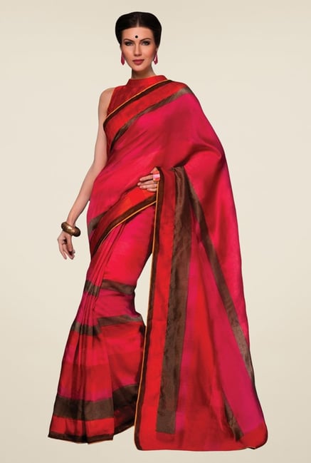 Triveni Magenta Printed Jute Silk Saree Triveni Magenta Printed Jute Silk Saree
