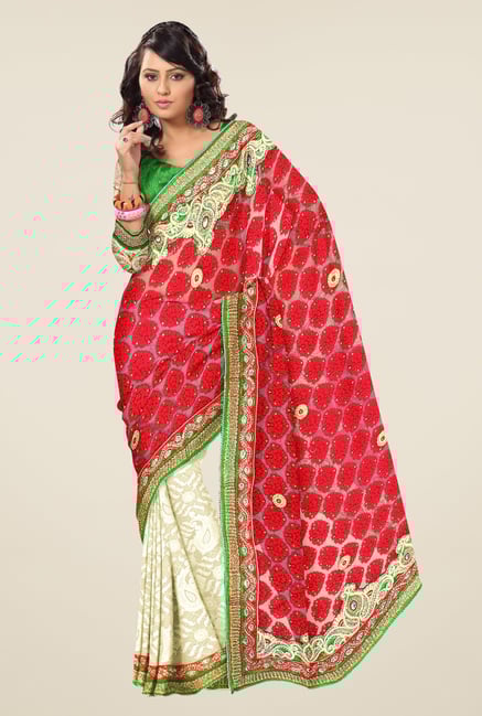 Triveni Multicolor Embroidered Faux Georgette Saree Triveni Multicolor Embroidered Faux Georgette Saree