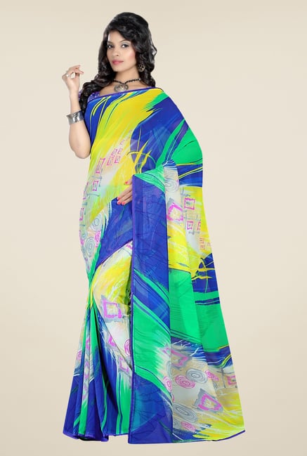 Triveni Multicolor Printed Faux Georgette Saree Triveni Multicolor Printed Faux Georgette Saree