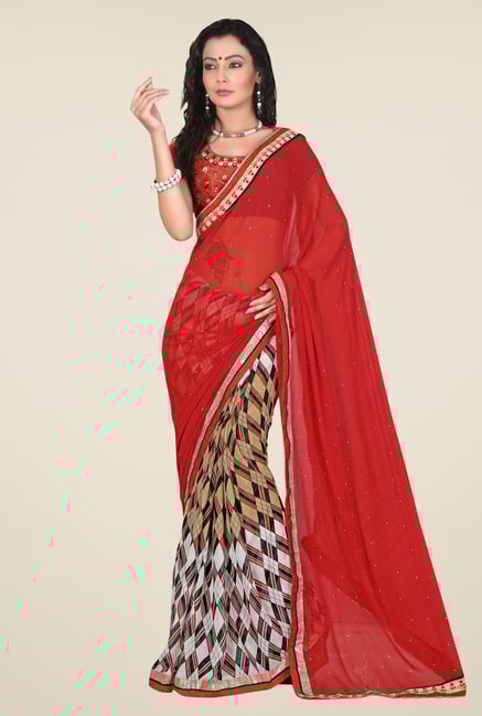 Triveni Multicolor Printed Faux Georgette Saree Triveni Multicolor Printed Faux Georgette Saree