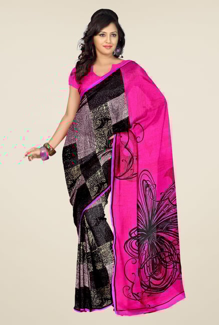 Triveni Multicolor Printed Faux Georgette Saree Triveni Multicolor Printed Faux Georgette Saree