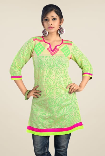 Triveni Green Printed Kurti Triveni Green Printed Kurti
