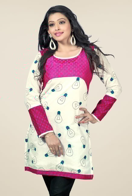 Triveni Off-white Printed Kurti Triveni Off-white Printed Kurti
