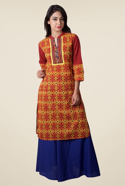 Triveni Maroon Printed Kurti Triveni Maroon Printed Kurti