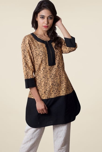 Triveni Beige Printed Kurti Triveni Beige Printed Kurti