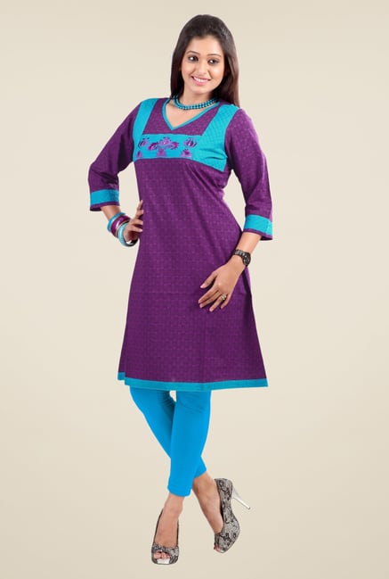 Triveni Purple Printed Kurti Triveni Purple Printed Kurti