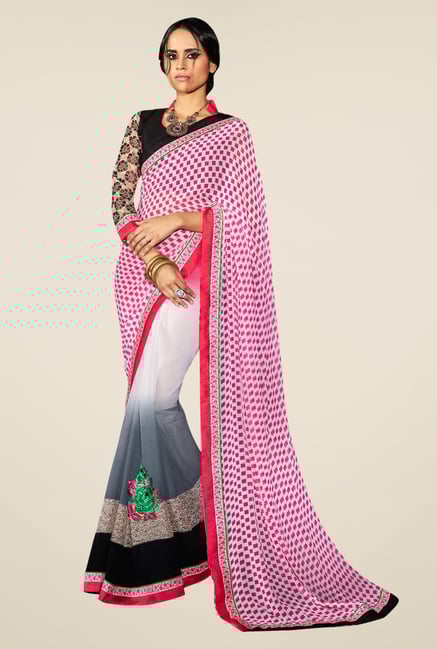 Triveni Multicolor Embroidered Faux Georgette Saree Triveni Multicolor Embroidered Faux Georgette Saree