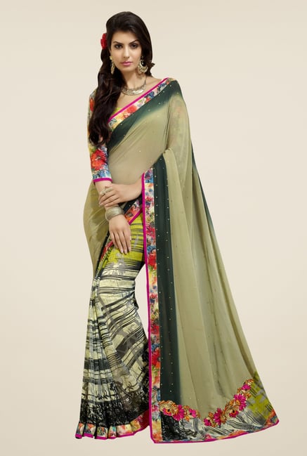 Triveni Multicolor Printed Faux Georgette Saree Triveni Multicolor Printed Faux Georgette Saree