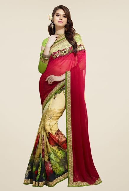 Triveni Multicolor Printed Faux Georgette Saree Triveni Multicolor Printed Faux Georgette Saree