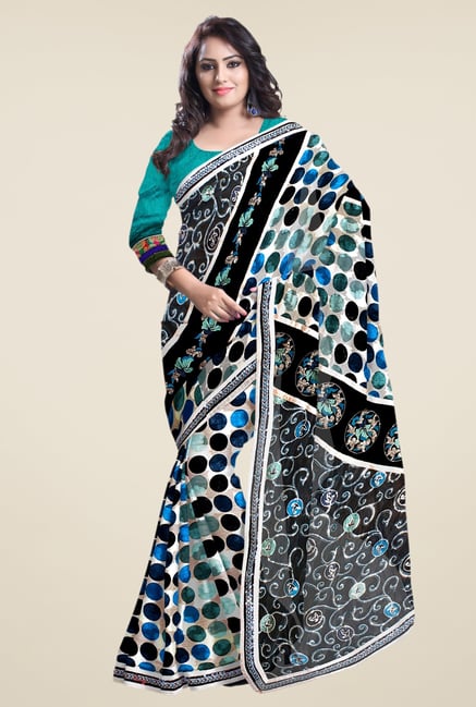 Triveni Black Embroidered Jacquard Saree Triveni Black Embroidered Jacquard Saree