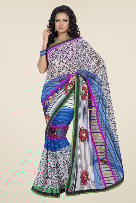 Triveni Multicolor Printed Faux Georgette Saree Triveni Multicolor Printed Faux Georgette Saree