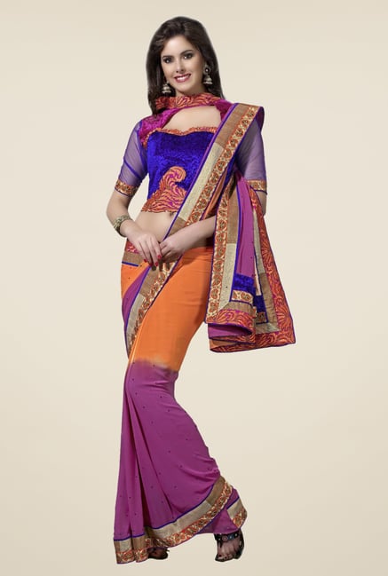 Triveni Multicolor Embroidered Faux Georgette Saree Triveni Multicolor Embroidered Faux Georgette Saree