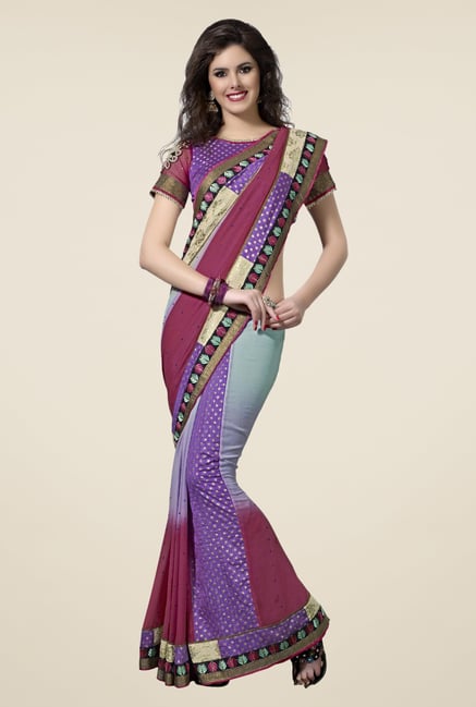 Triveni Multicolor Printed Chiffon Saree Triveni Multicolor Printed Chiffon Saree