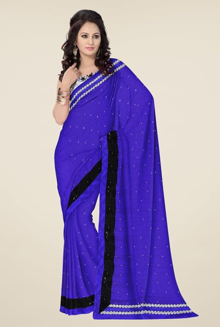 Triveni Blue Printed Faux Georgette Saree Triveni Blue Printed Faux Georgette Saree