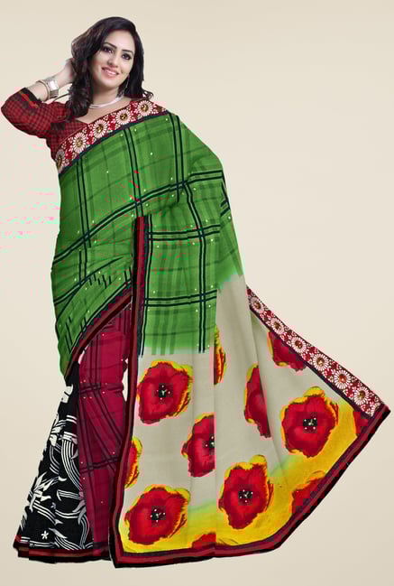 Triveni Multicolor Printed Faux Georgette Saree Triveni Multicolor Printed Faux Georgette Saree