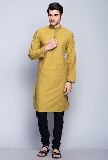 Fabindia Mustard Solid Kurta Fabindia Mustard Solid Kurta