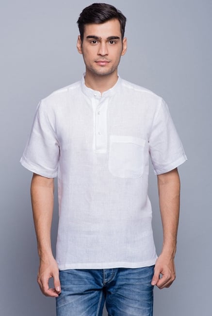 Fabindia White Solid Kurta Fabindia White Solid Kurta