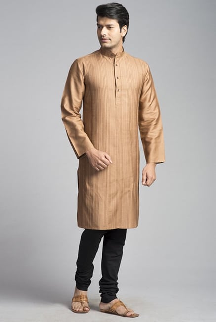 Fabindia Brown Embroidered Kurta Fabindia Brown Embroidered Kurta
