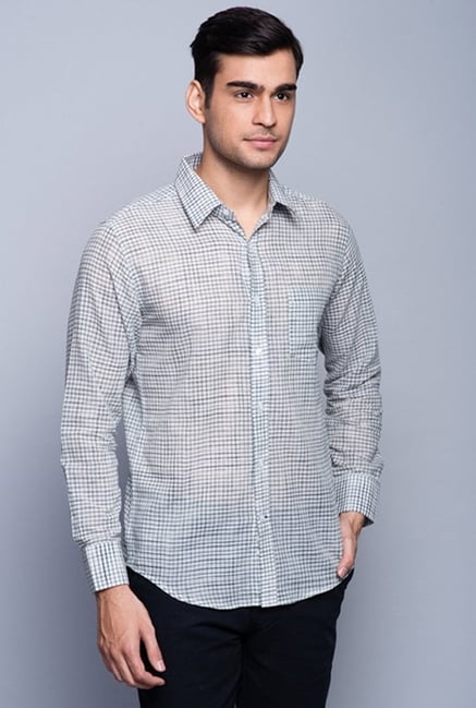 Fabindia Grey Checks Shirt Fabindia Grey Checks Shirt