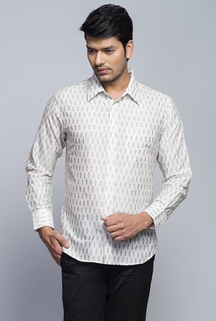 Fabindia White Printed Shirt Fabindia White Printed Shirt