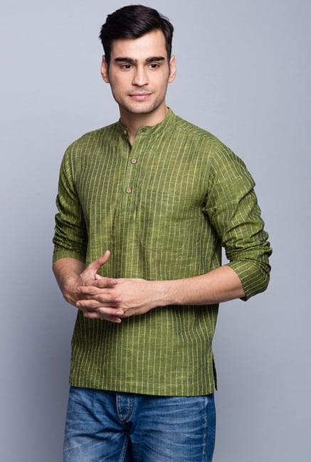 Fabindia Green Striped Kurta Fabindia Green Striped Kurta
