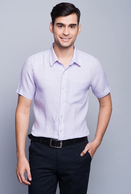 Fabindia Purple Solid Shirt Fabindia Purple Solid Shirt