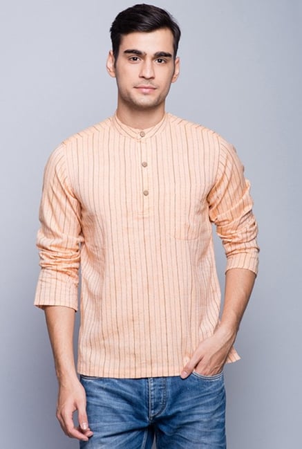 Fabindia Peach Striped Kurta Fabindia Peach Striped Kurta