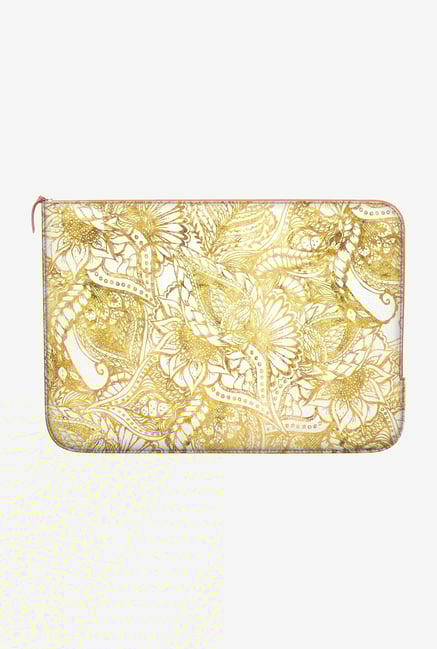 DailyObjects Gold Floral MacBook 12 Zippered Sleeve DailyObjects Gold Floral MacBook 12 Zippered Sleeve