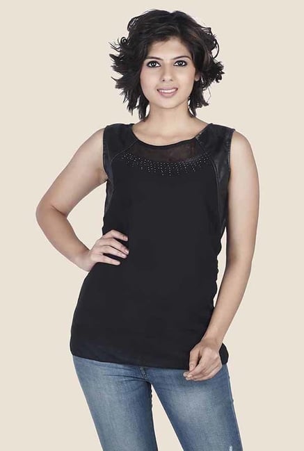 Soie Black Solid Top Soie Black Solid Top