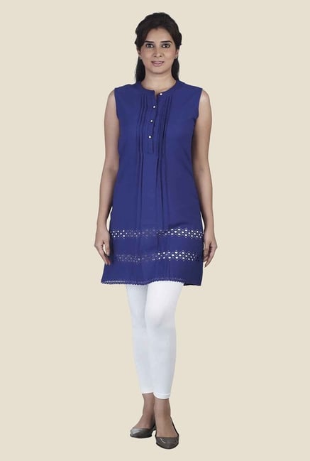 Soie Blue Solid Tunic Soie Blue Solid Tunic