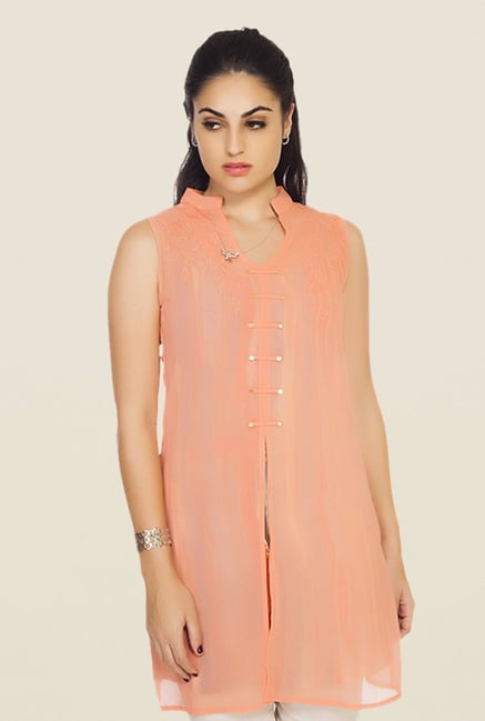 Soie Peach Embroidered Tunic Soie Peach Embroidered Tunic