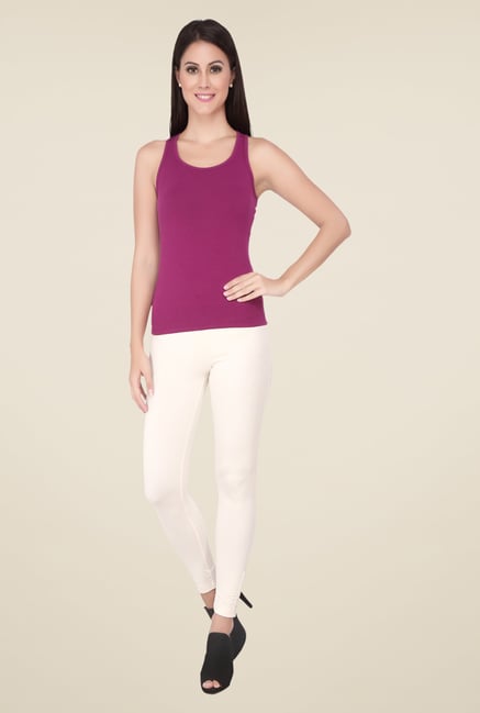 Soie Ivory Solid Low Rise Leggings Soie Ivory Solid Low Rise Leggings