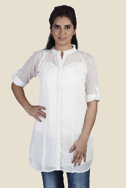 Soie Off White Embroidered Top Soie Off White Embroidered Top