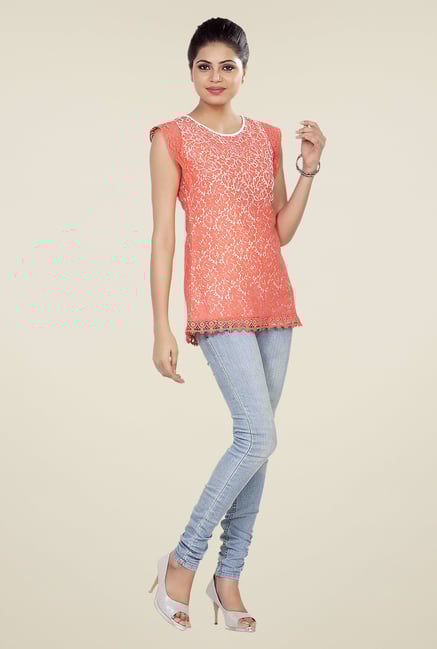 Soie Peach Embroidered Top Soie Peach Embroidered Top