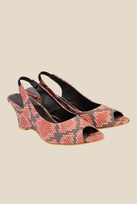 Nell Brown & Black Sling Back Wedges Nell Brown & Black Sling Back Wedges