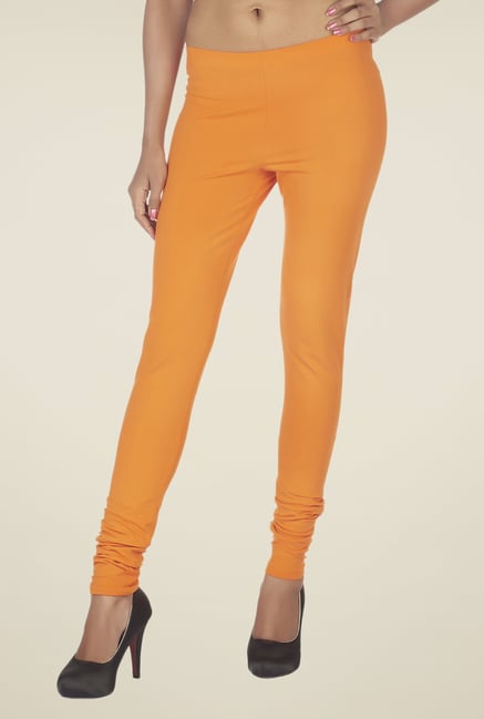 Soie Orange Solid Cotton Leggings Soie Orange Solid Cotton Leggings