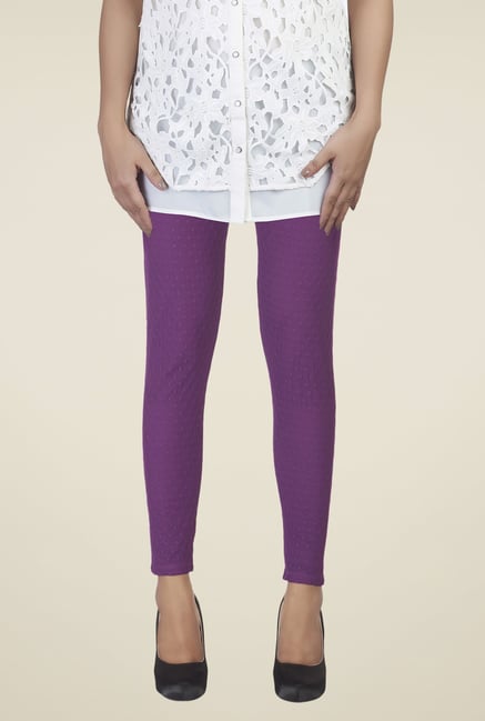 Soie Purple Self Print Leggings Soie Purple Self Print Leggings