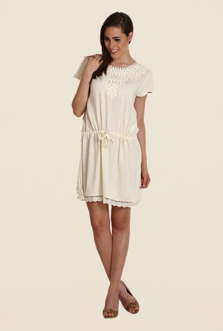 Soie Off White Solid Dress Soie Off White Solid Dress