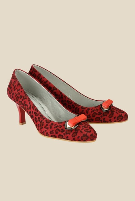 Nell Red & Black Stiletto Heeled Pumps Nell Red & Black Stiletto Heeled Pumps