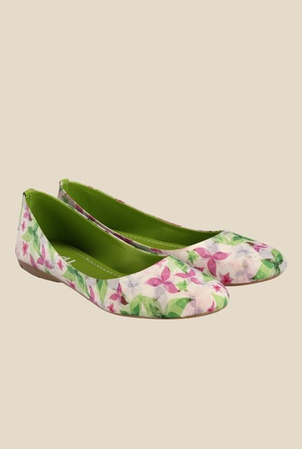Nell White & Green Flat Ballets Nell White & Green Flat Ballets